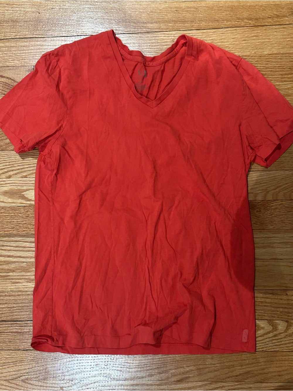 Armani Exchange Red V-Neck Short Sleeve Tee